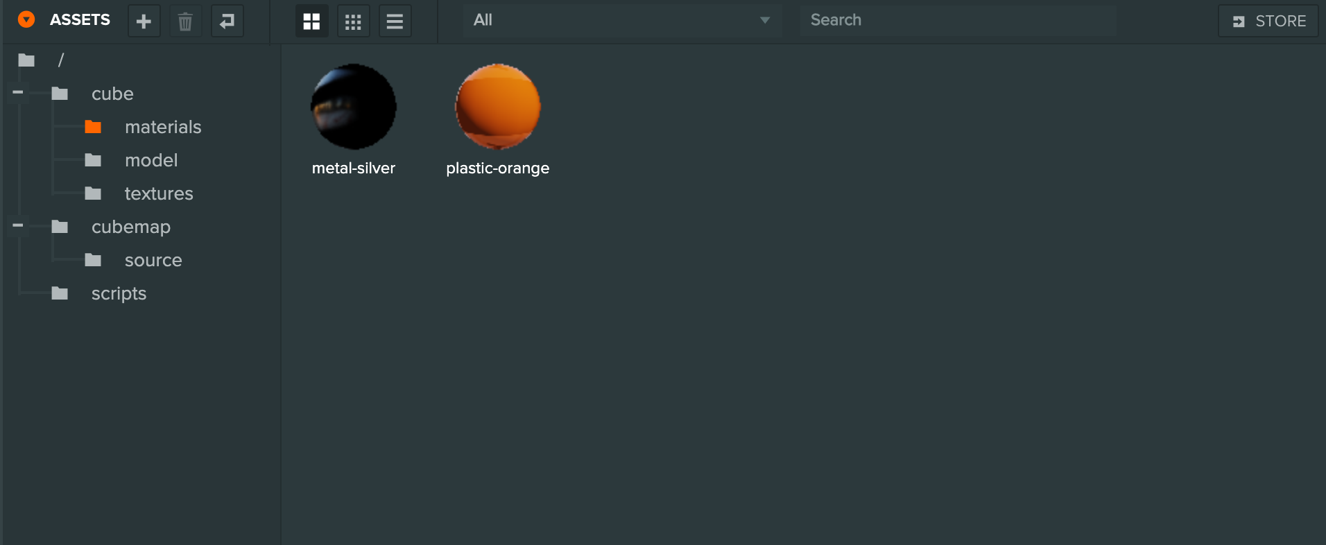 アセットパネル
